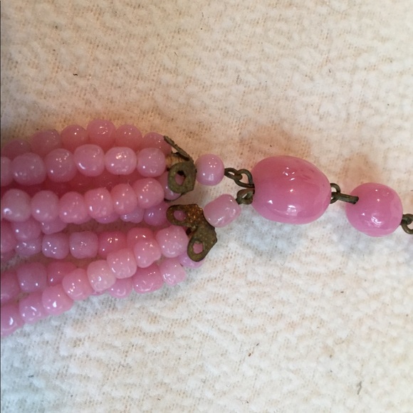 Vintage Multi Strand Pink Necklace - Picture 6 of 6